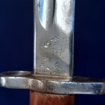 British Lee Enfield 1907 Pattern Bayonet, Chromed with Unusual Reverse Seam Scabbard 13